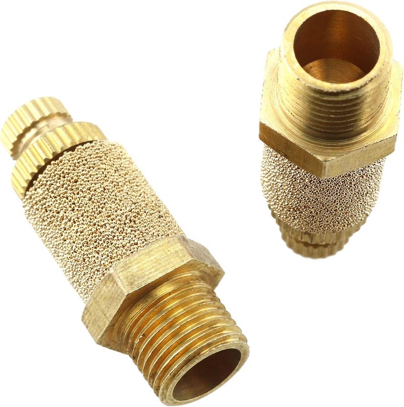 Eoutstanding 5Pcs Solenoid valve copper muffler Pneumatic Muffler Silencer Adjustable 1/4 inch Threaded Air Filter Flow Speed Controller Muffler Fitting - Image 4