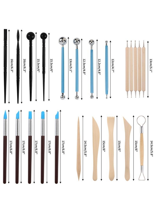 RUBFAC Polymer Clay Tools, Clay Tools Kit, 24Pcs Clay Sculpting Tools Set With Stylus And Rock Painting Kit - Air Dry Clay Modeling Tools For Pottery And Sculpture - Image 2