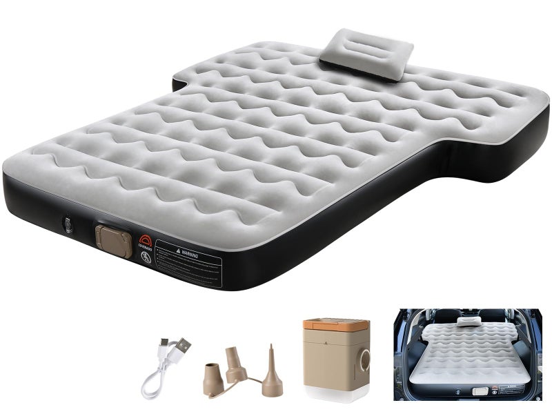 Coverado SUV Air Mattress Thickened FlockedTop Car Air Mattress with Wireless Builtin Pump Pillows Patch Kit Carry Bag QuickEasy Set Up SUV Mattress Camping Bed Universal fit for Most Cars - Image 2