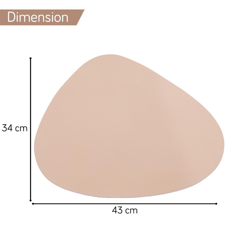 HOKIPO HOKIPO Premium Faux Leather Dining Table Mats Heat Resistant Leak and Waterproof Non Slip Dinner Mats 4 Pcs Sand AR5188SND4 - Image 5