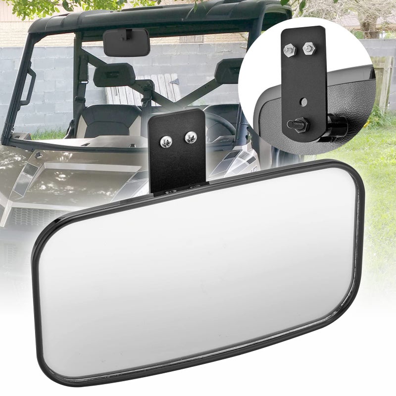 WSays Ranger Rear View Mirror UTV Center Rearview Mirror Compatible with Polaris Ranger 500 570 900 1000 XP 20172025 ProFit Cage with Factory Present Drop Down Mounting Tab