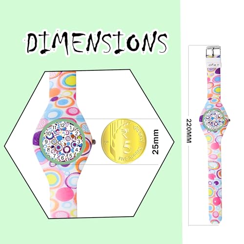 SPIKY Kids Round Analog Watch (Polka Design) – Stylish Printed Silicone Strap, Lightweight & Durable Build | 30M Water-Resistant, Comfortable Everyday Wear | Fun & Trendy Gift for Boys & Girls (Ages 3–14) - Image 2