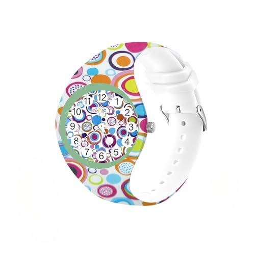 SPIKY Kids Round Analog Watch (Polka Design) – Stylish Printed Silicone Strap, Lightweight & Durable Build | 30M Water-Resistant, Comfortable Everyday Wear | Fun & Trendy Gift for Boys & Girls (Ages 3–14) - Image 1