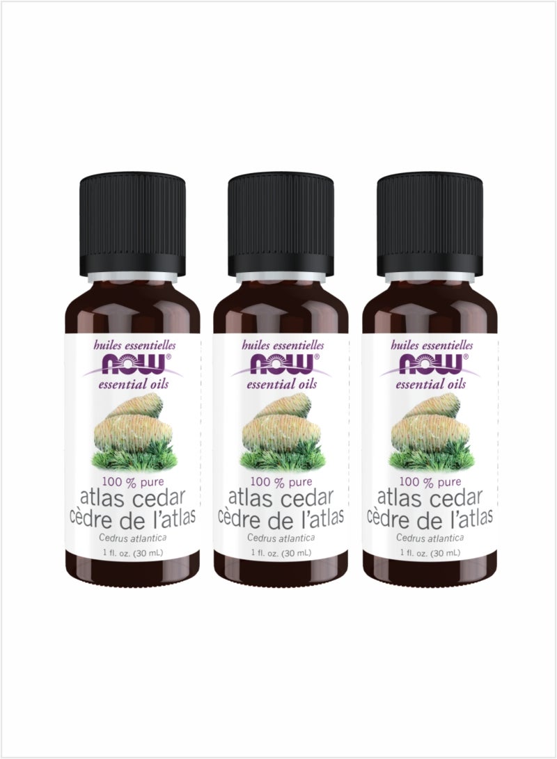 now Pure Atlas Cedar Essential Oil - Aromatherapy Blend, 30ml (Pack of 3)