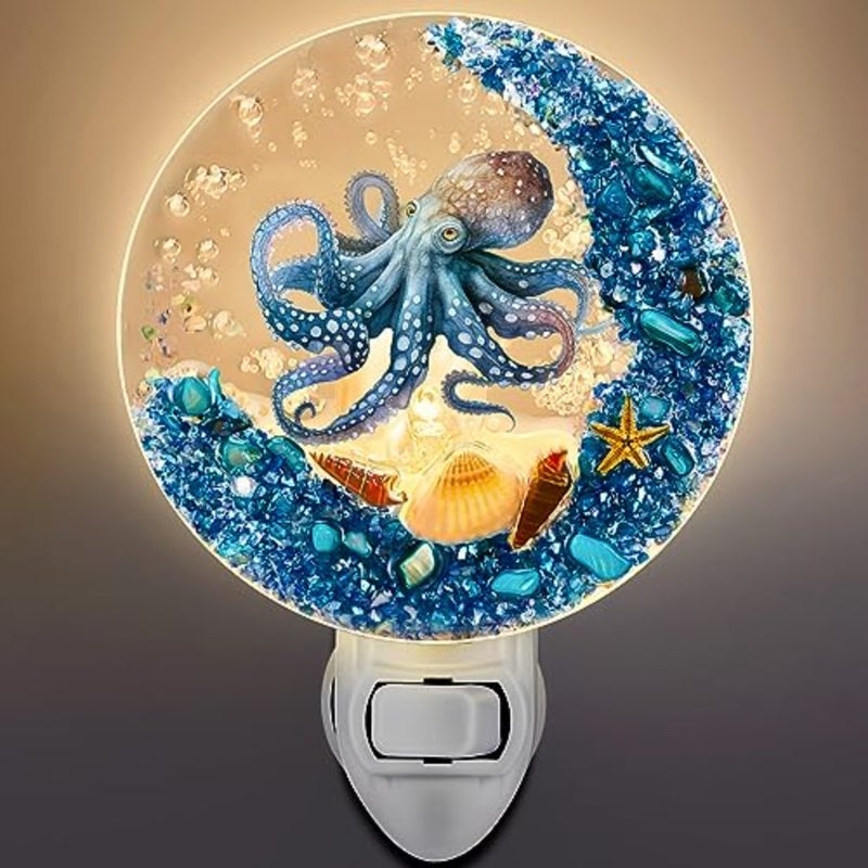 Plug in Seashell Night Light Ocean Sea Animal Decorative Night Light Plug in Beach Lamps Vintage Ocean Lamps for Adult for Home Bedroom Living Room Bathroom Wall - Image 1