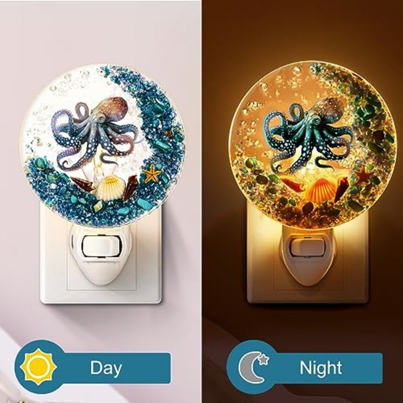 Plug in Seashell Night Light Ocean Sea Animal Decorative Night Light Plug in Beach Lamps Vintage Ocean Lamps for Adult for Home Bedroom Living Room Bathroom Wall - Image 5