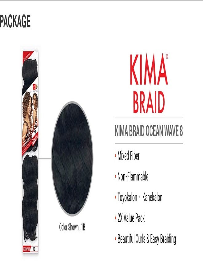 Harlem 125 Synthetic Hair Braids Kima Braid Ocean Wave 8inch (3-pack, 2) - Image 3