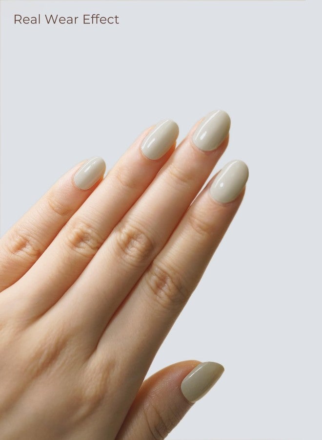 Beaolata Real Gel Nail Strips (No UV Light Needed) - 44Pcs Salon Quality Nail Stickers - Long Lasting Polish Wraps for Women, Easy Apply & Remove (Nude Oat) - Image 3