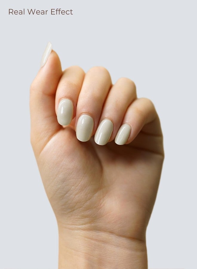 Beaolata Real Gel Nail Strips (No UV Light Needed) - 44Pcs Salon Quality Nail Stickers - Long Lasting Polish Wraps for Women, Easy Apply & Remove (Nude Oat) - Image 2