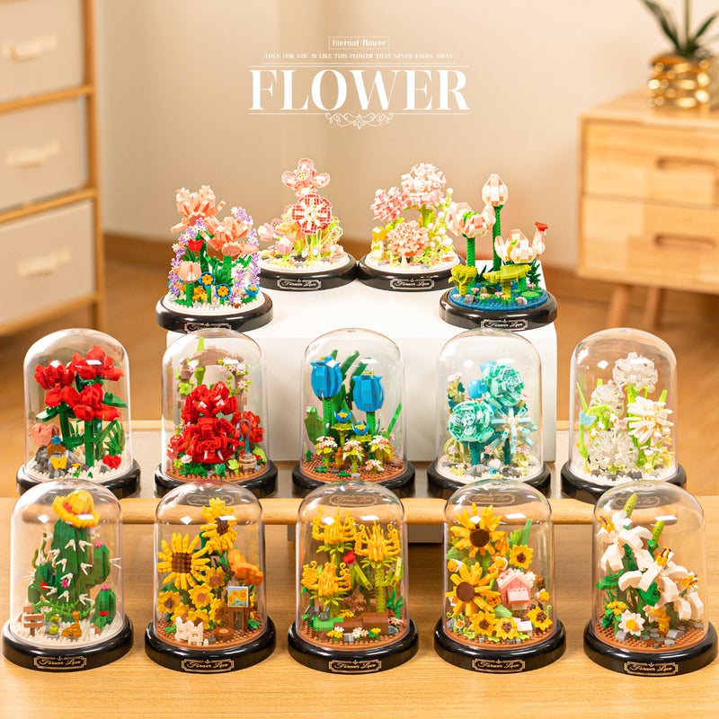 Compatible Lego Bionic Assembled Building Blocks Dust Cover Microparticles Desktop Ornaments Birthday Holiday Gift For Girls - Image 2