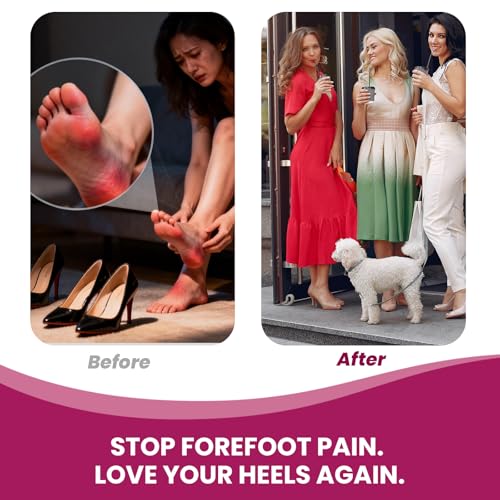 Bukihome Ball of Foot Cushion Pads for Women Bukihome 4Pair Metatarsal Pads Prevent and Alleviate BallofFoot Pain NonSlip Prevent Sliding Forward Forefoot Cushions for High Heels Sandals Khaki - Image 5