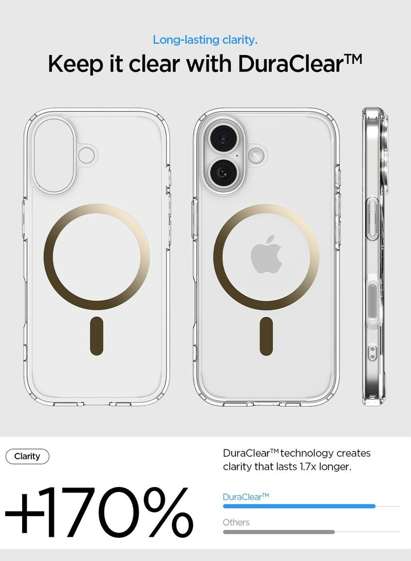 Spigen Ultra Hybrid MagFit iPhone 17 Case Cover with MagSafe (2025) - Clear Gold - Image 4