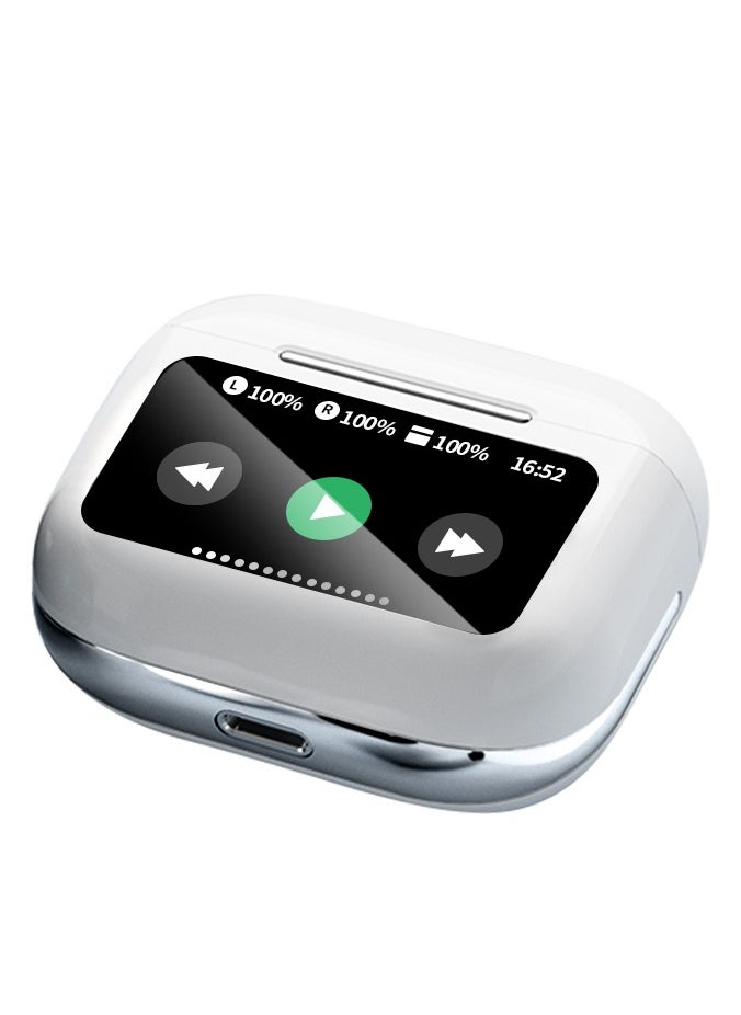 Bonic - Bluetooth Headphones Premium Sound Quality Wireless Earbuds AI Translation Multi-language Real-time Translation in-ear Electroplating Headset - White - Image 1