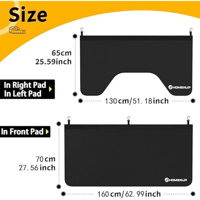 HOMEXUP 3Piece Magnetic Fender Covers For Mechanics  25 Strong Magnets  7 Hooks  DualLayer Car Fender Protector Mats Waterproof Universal Fit For SedansSuvStation Wagons With Storage BagSize Xl - Image 4