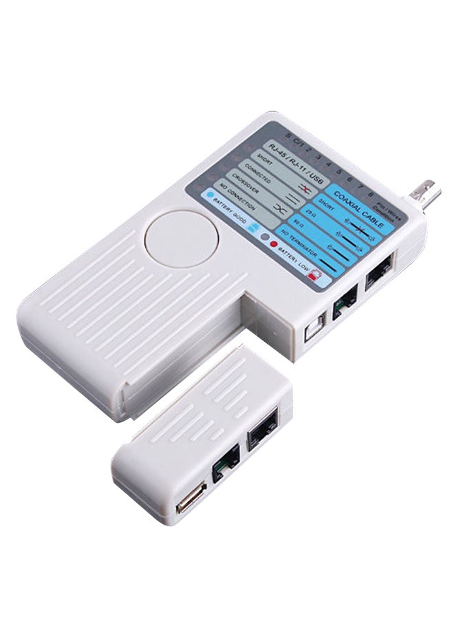 Loquat 4-in-1 Remote RJ11 RJ45 USB BNC LAN Network Phone Cable Tester Meter Device Machine White  - Image 1