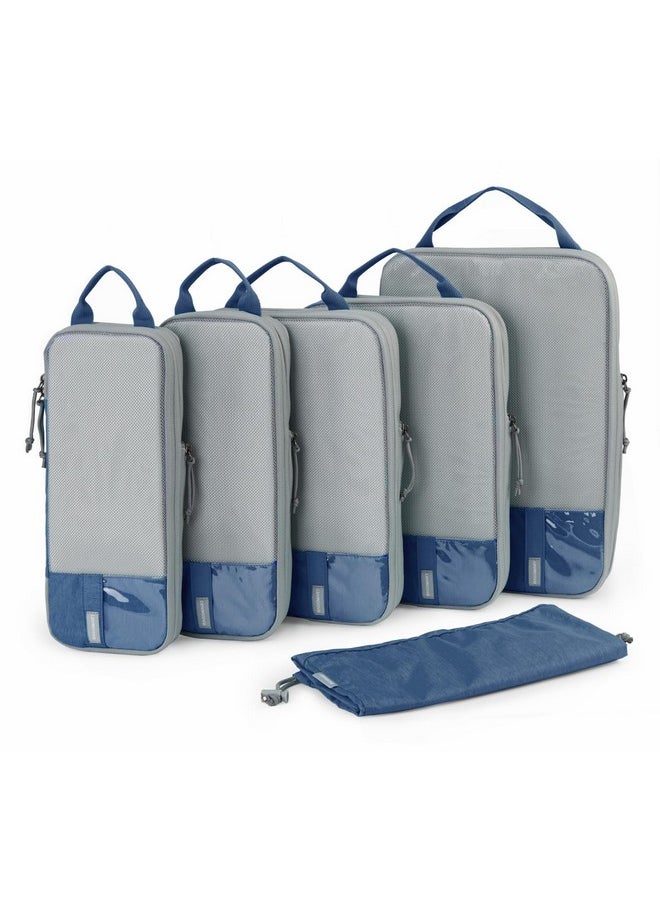 BAGSMART BAGSMART 6 Set Compression Packing Cubes for Travel, Lightweight Vacation Travel Essentials for Men, Travel Accessories for Suitcase Organizer Bags Set, Durable Luggage Organizer Travel Bags  - Image 1
