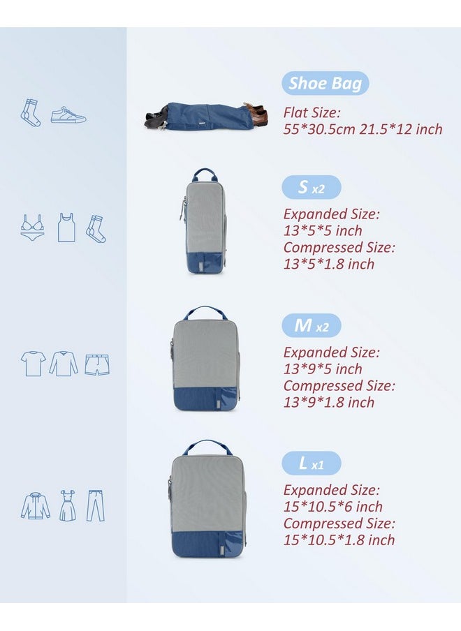BAGSMART BAGSMART 6 Set Compression Packing Cubes for Travel, Lightweight Vacation Travel Essentials for Men, Travel Accessories for Suitcase Organizer Bags Set, Durable Luggage Organizer Travel Bags  - Image 2