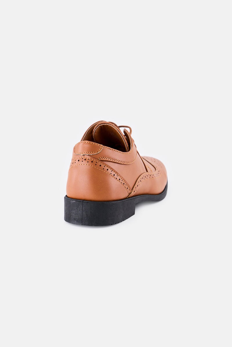Josmo Kids Boy Lace Up Oxford Shoes, Brown  - Image 3
