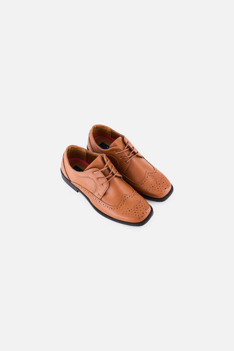 Josmo Kids Boy Lace Up Oxford Shoes, Brown  - Image 2