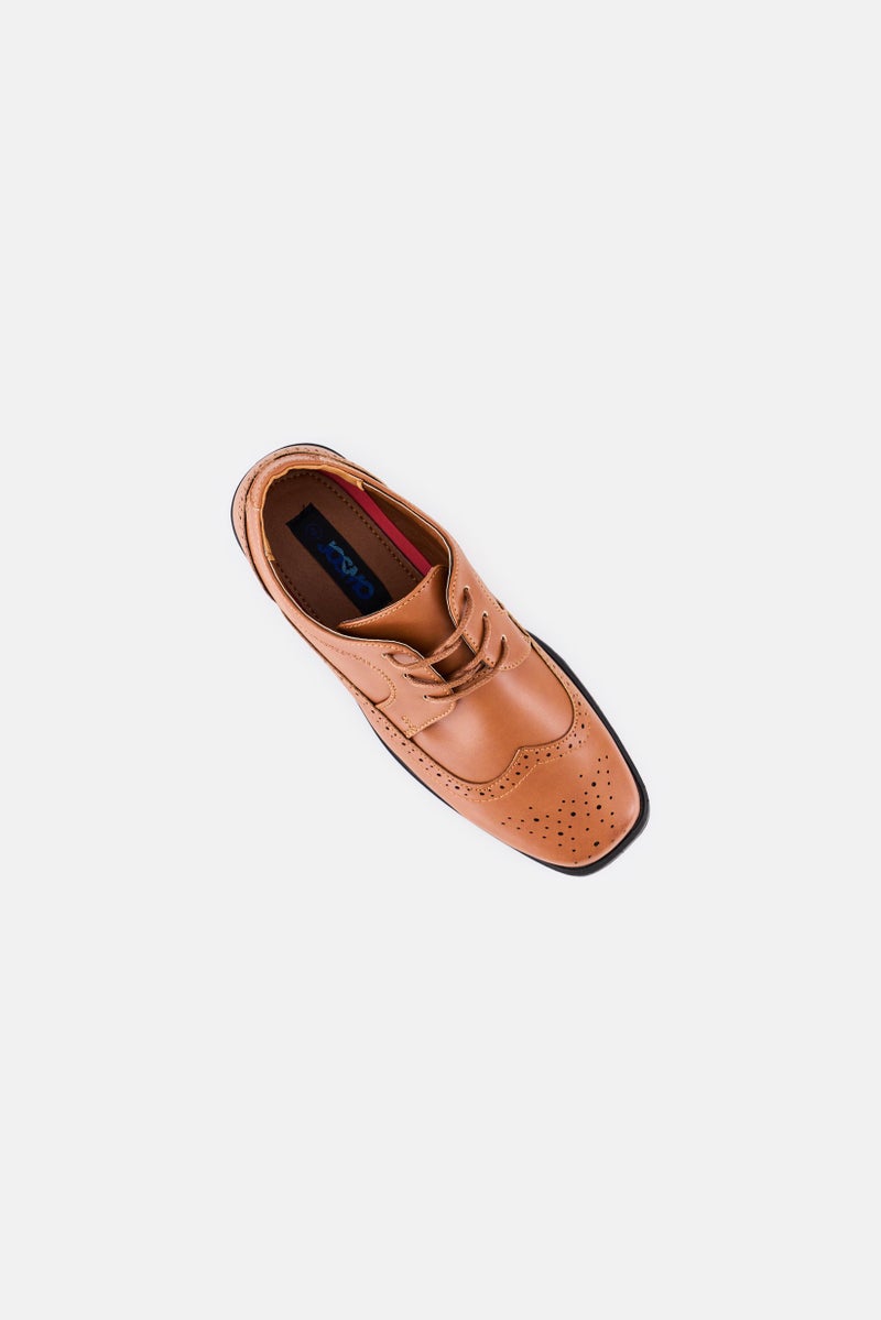 Josmo Kids Boy Lace Up Oxford Shoes, Brown  - Image 4