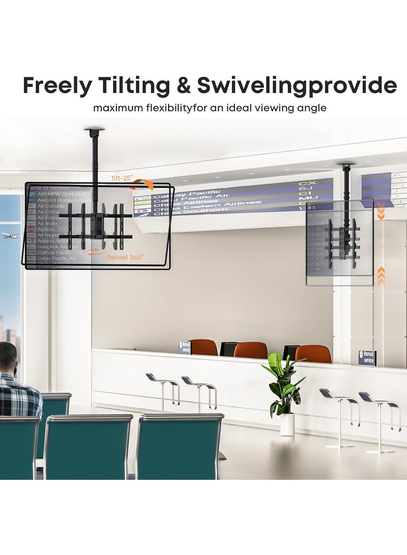 Ceiling TV Mount – Adjustable Hanging Bracket – Fits Most 43–86 Inch LCD, LED & OLED 4K TVs – Supports up to 132lbs, Max VESA Compatible - Image 3