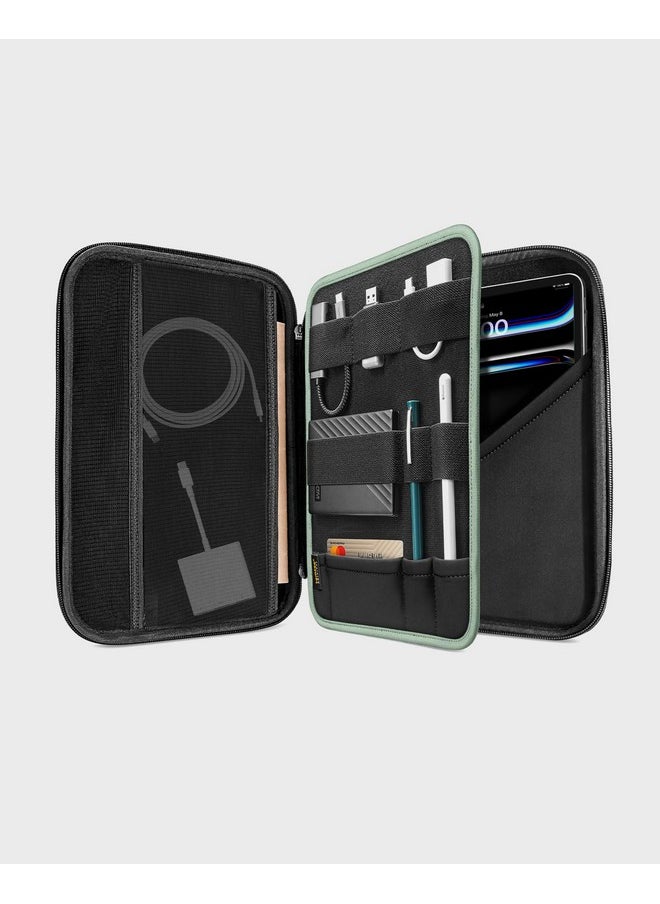 Tomtoc tomtoc EVA Portfolio Case for 10.9-inch New iPad Air 5th Gen 2022, 11-inch iPad Pro M1&M2 2018-2022, 10.9-in/10.2-in iPad 10/9, Carrying Storage Sleeve Bag with Accessories Compartment,Cactus Green  - Image 2