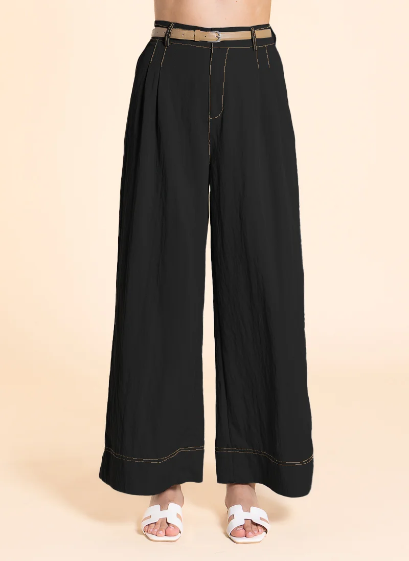 SHAPES WIDE-LEG LINEN BLEND TROUSERS