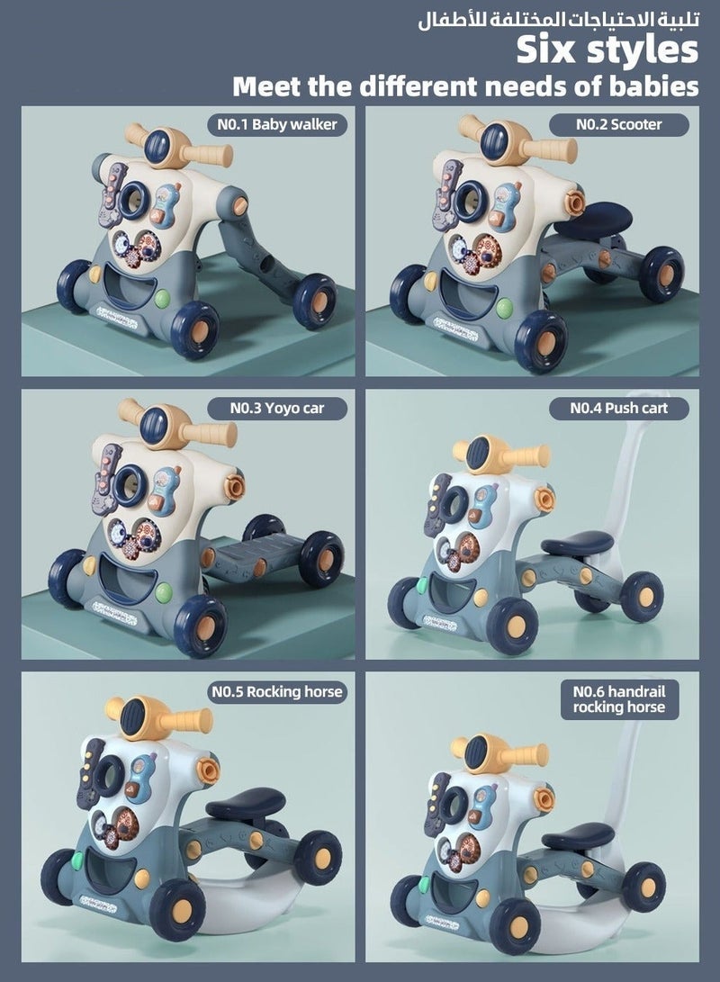 ميكسد 6 في 1 أطفال يتعلمون المشي ، الجلوس للوقوف مشايات الأطفال ، مركز نشاط الأطفال الصغار المتعدد ، عربة أطفال قابلة للتعديل ، هدية لعبة للأطفال الرضع الأولاد والبنات الأطفال الصغار - Image 3