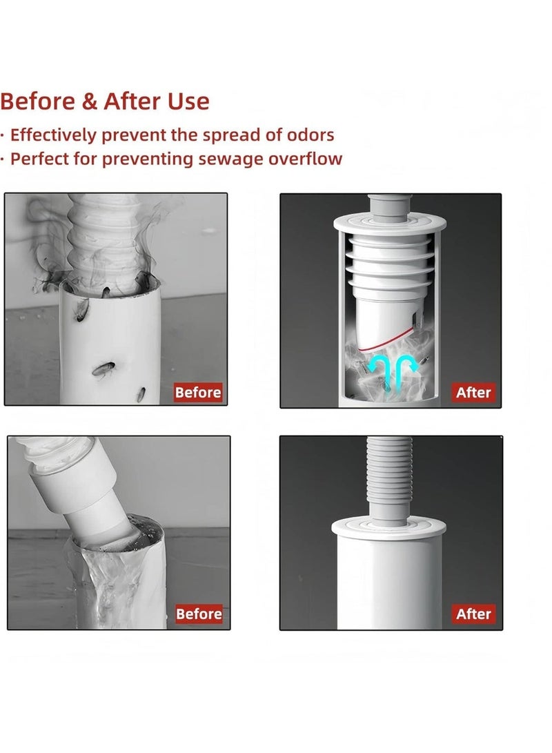 Anmi 2Pcs Silicone Anti-Odor Drain Seal, Universal Hose Sealing Plug for Pipe (Medium,45-50mm) - Laundry, Bathroom & Kitchen - Image 5