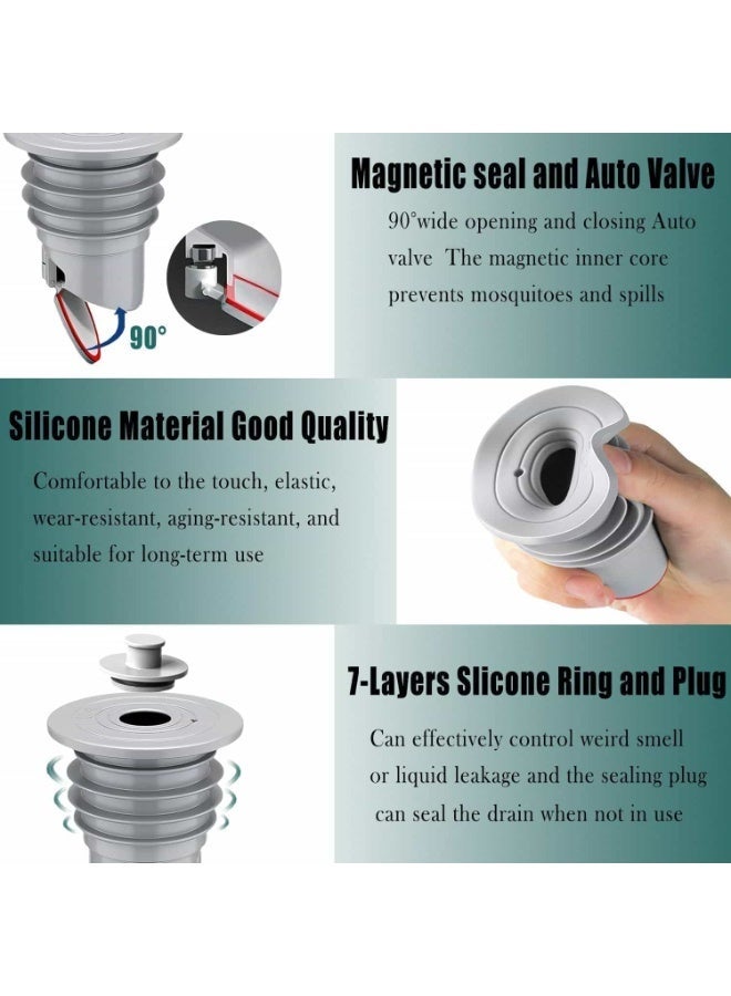 Anmi 2Pcs Silicone Anti-Odor Drain Seal, Universal Hose Sealing Plug for Pipe (Medium,45-50mm) - Laundry, Bathroom & Kitchen - Image 2