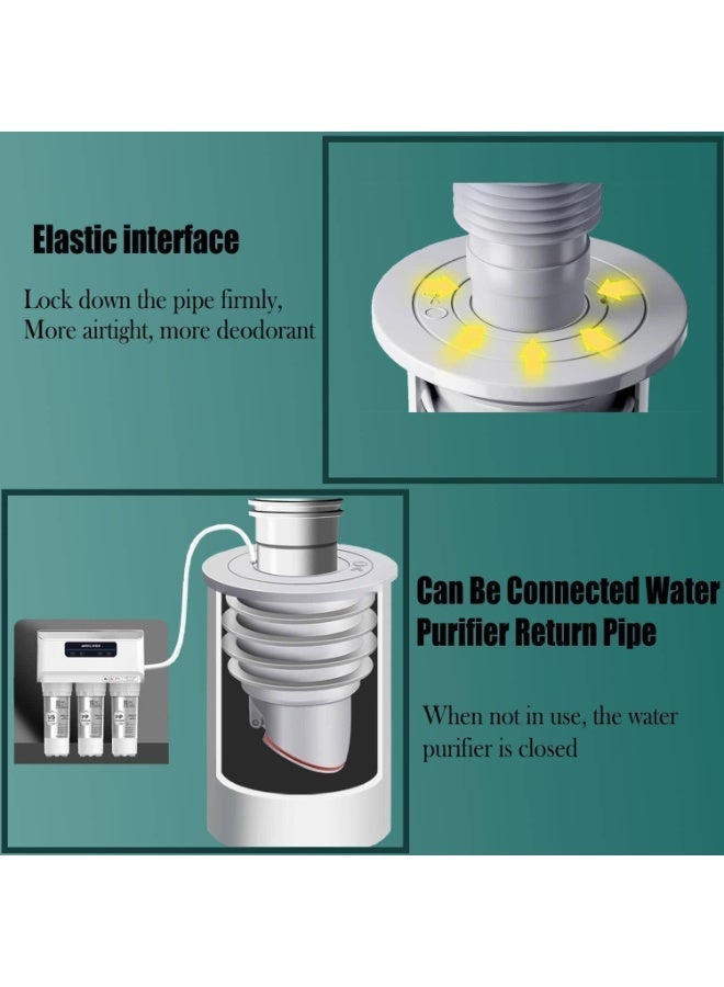 Anmi 2Pcs Silicone Anti-Odor Drain Seal, Universal Hose Sealing Plug for Pipe (Medium,45-50mm) - Laundry, Bathroom & Kitchen - Image 3