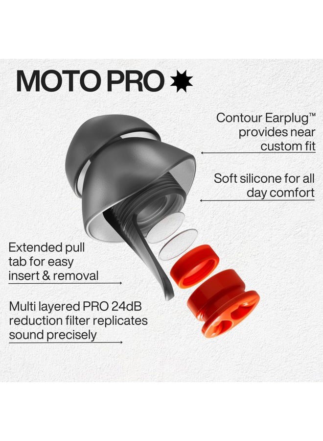 EarPeace Moto Pro Patented High Fidelity Hearing Protection - Motorcycle Earplugs for Motosports, Touring and Racing - Medium and Large Size - Noise Canceling Up to 20dB - Silver Case - Image 2