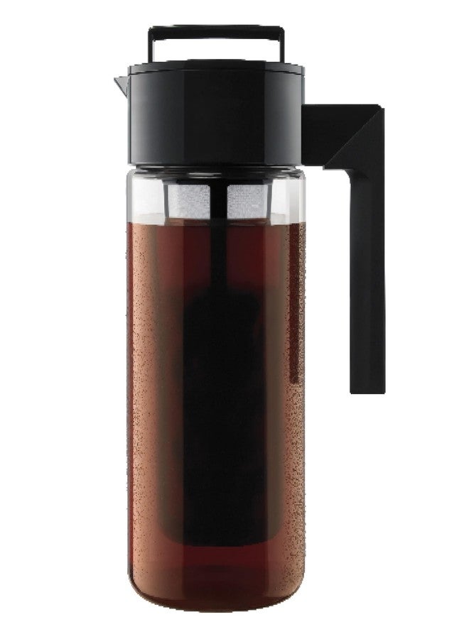 Takeya Deluxe Cold Brew Coffee Maker - BPA-Free Tritan Pitcher with Airtight Leakproof Lid, Silicone Grip Handle, Fine-Mesh Filter - Shatter-Proof, Dishwasher Safe, Made in USA - 1 Quart/Black - Image 1