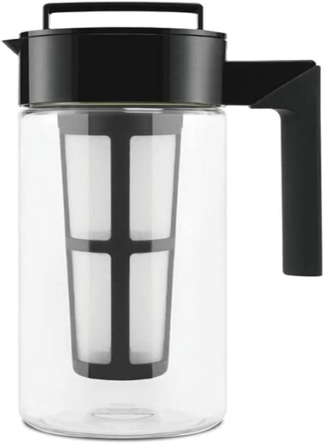 Takeya Deluxe Cold Brew Coffee Maker - BPA-Free Tritan Pitcher with Airtight Leakproof Lid, Silicone Grip Handle, Fine-Mesh Filter - Shatter-Proof, Dishwasher Safe, Made in USA - 1 Quart/Black - Image 2