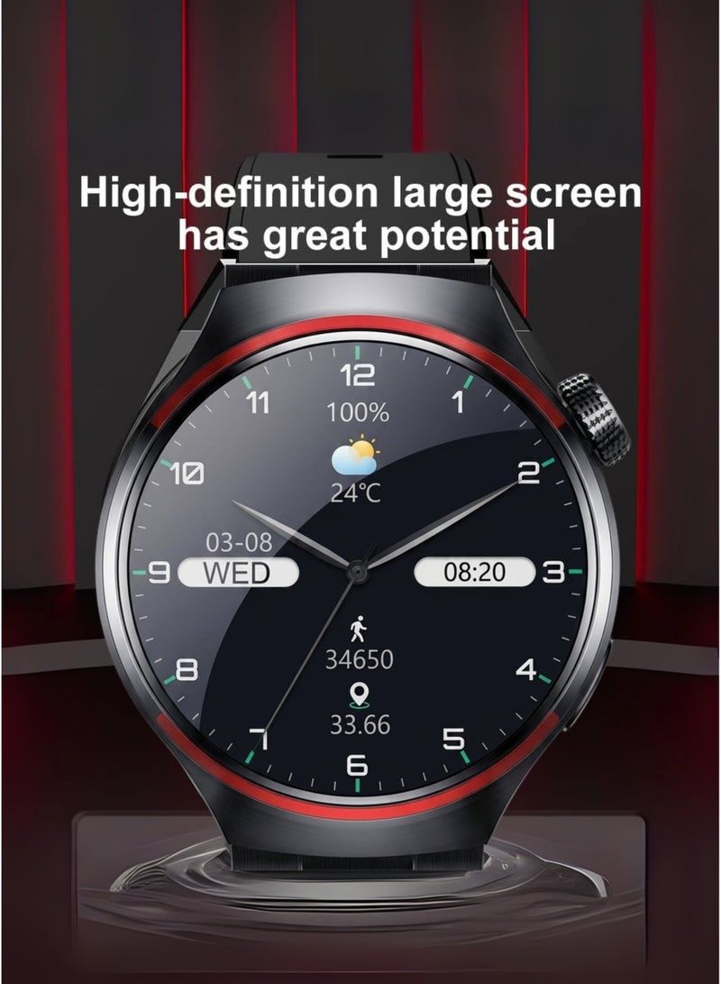 Wisme Smart Watch WS-X2 for Men & Women – Bluetooth Calling, Round Dial Sleek Design, 3 Interchangeable Straps (Metal, Leather & Silicone), 20 Sports Modes, Fitness Tracker, Heart Rate Monitor, Waterproof, Long Battery Life, Black Smartwatch for Daily Wear & Sports - Image 3