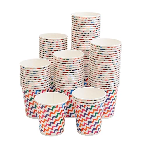 PARICOTT 200ml – 100 Cups | Zigzag Printed Paper Cups | Eco-Friendly Disposable Cups for Hot & Cold Beverages – Ideal for Tea, Coffee, Juice, Water, Cocktail, Party, Travel, Wedding, Events - Image 1