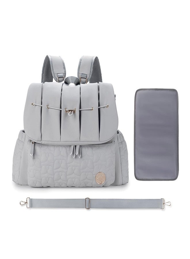 SONARIN Stylish Waterproof Diaper Bag Backpack Nappy Changing Bag Travel Mummy Bag with Changing Pad & Single Shoulder Strap(Grey) - Image 1