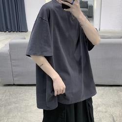 Short-sleeved T-shirt Mens Summer Modal Cotton plus size Heavy Ins Trendy Brand Simple Half-sleeved Top Teenager T-shirt black vest  - Image 3
