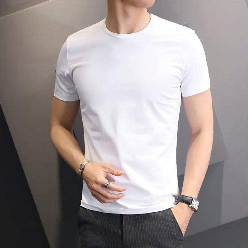 Short-sleeved T-shirt Mens Summer Modal Cotton plus size Heavy Ins Trendy Brand Simple Half-sleeved Top Teenager T-shirt black vest  - Image 2