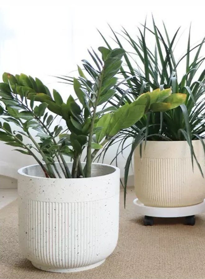 BIG MAX Ceramic 13cm✖14cm Planters, Modern Home and Office Flowerpot, Indoor and Outdoor Flowerpot with Drainage Hole (White) - Image 5
