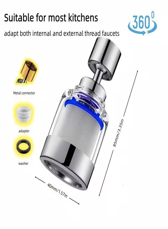 ATHA Faucet Water Filter for Kitchen Sink | 360° Rotating Faucet Adapter Mount Filter Tap Water Purifie for Sink Kitchen Bathroom (1 Psc) - Image 2