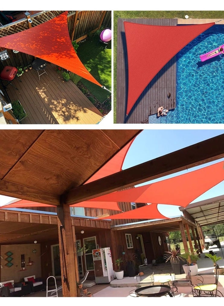 3.6x3.6x3.6m Breathable Triangle Sun Shade Sail Outdoor, Heavy-Duty UV Block Canopy for Patio & Garden, with Accessories - Image 2