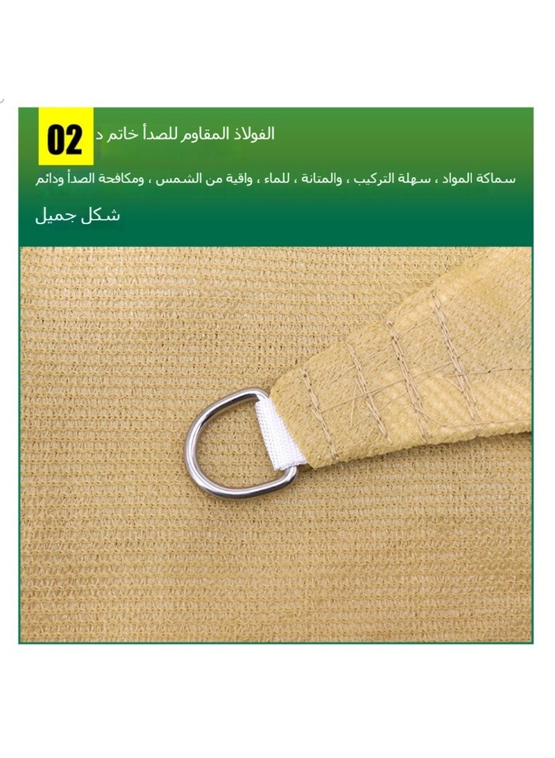 3.6x3.6x3.6m Breathable Triangle Sun Shade Sail Outdoor, Heavy-Duty UV Block Canopy for Patio & Garden, with Accessories - Image 3