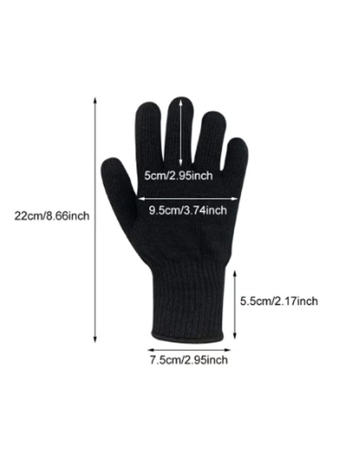 BLOOMING TIME 2pc heat-resistant hair styling gloves, anti-scalding, non-slip, anti-dirty black  - Image 2