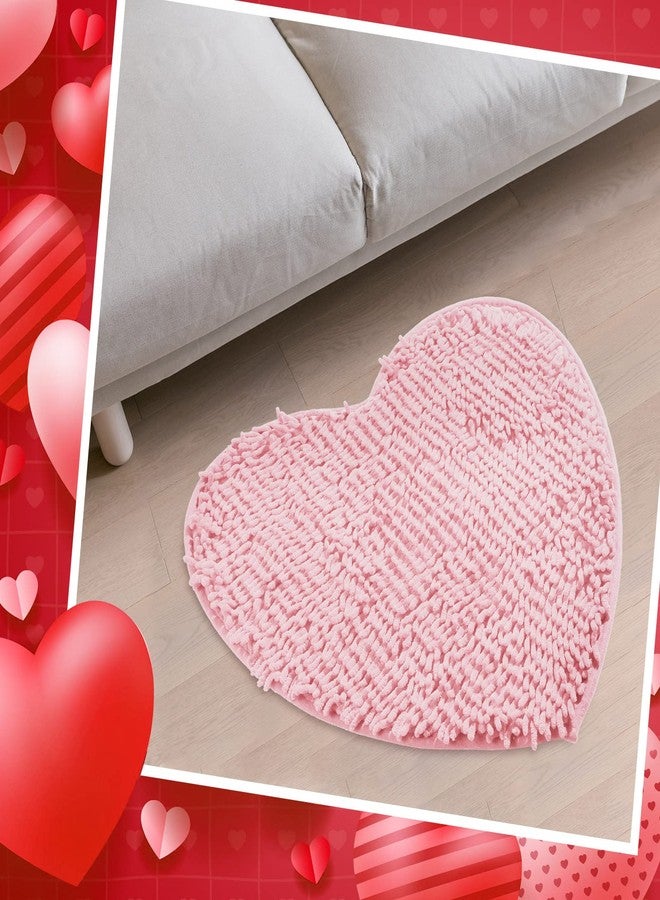Nuogo 4 قطع سجادة على شكل قلب لعيد الحب سجادة مدخل قلب مزخرفة 20 × 24 بوصة غير قابلة للانزلاق قابلة للغسل سجادة ناعمة رقيقة لدخول المنزل مرحبًا بسجاد غرفة المعيشة وغرفة النوم والمطبخ (وردي، أحمر) - Image 4