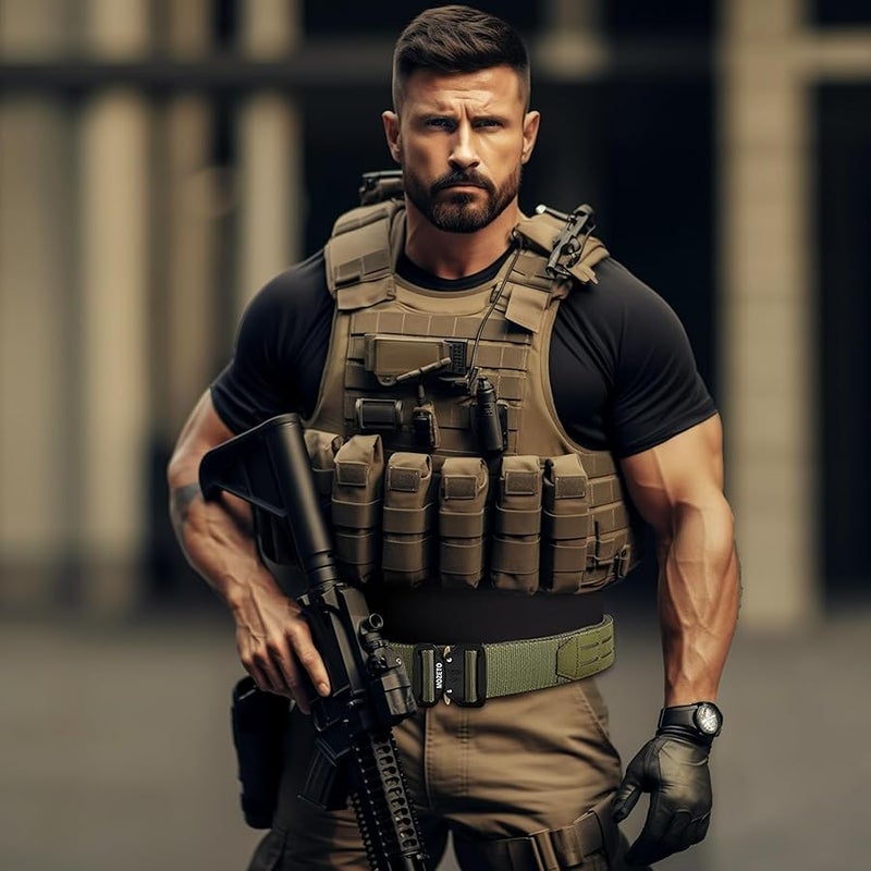 MOZETO Molle Battle Belt, 2 Battle Belts Tactical War Combat Quick Release Law Enforcement Duty Belts for Men - Image 5