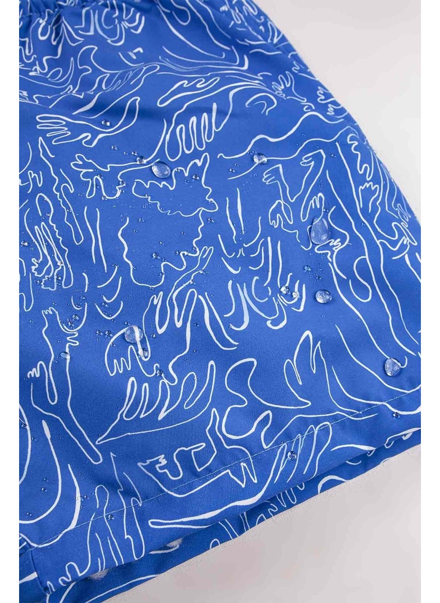Gold Class Kidswear Wave Patterned Corded Lined Boy's Swim Shorts  - Image 4