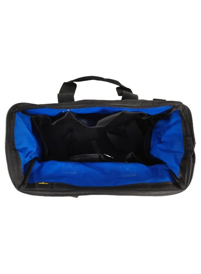 ZOJO 14 Inch Tool Bag with 16 Pockets, Heavy Duty Tool Storage Bag, Wide Mouth Electrician Tool Organizer, Reinforced Handle, Adjustable Shoulder Strap, Multi Pocket Tool Carry Bag for Home, Garage & Professional Use - Image 3