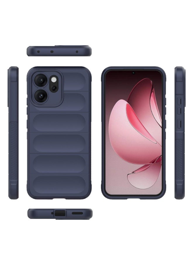 جراب موبايل ماجيك شيلد  سيليكون مضاد للصدمات وحمايه للكاميرا متوافق   Oppo Reno 14F (ازرق غامق) - Image 3