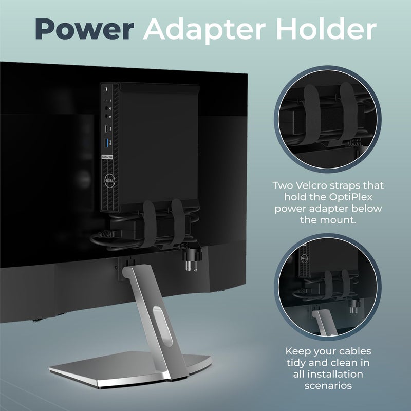 HumanCentric Mount Compatible with Dell OptiPlex Micro Form Factor Case, VESA, Under Desk and Wall Mount Fits MFF 3040, 3046, 3050, 3060, 3070, 3080, 5050, 5060, 5070, 7040, 7050, 7060, 7070, More - Image 5